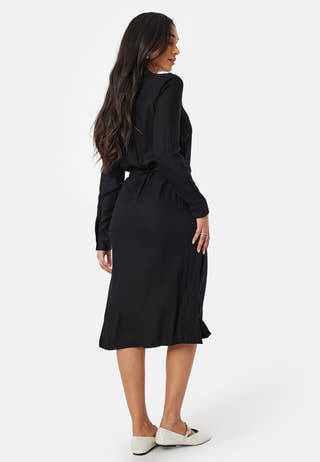 Belted L/S Viscose Shirt Dress