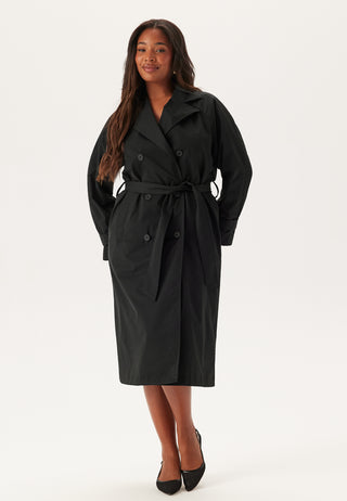 Midilang trenchcoat med belte
