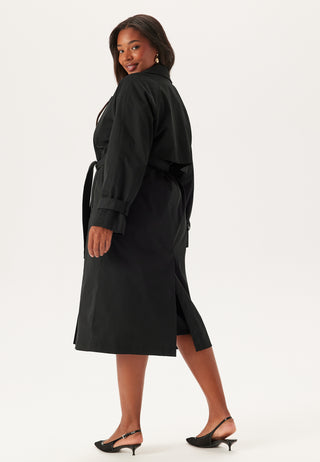 Midilang trenchcoat med belte