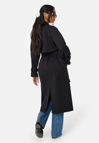 Midilang trenchcoat med belte