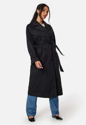Midilang trenchcoat med belte