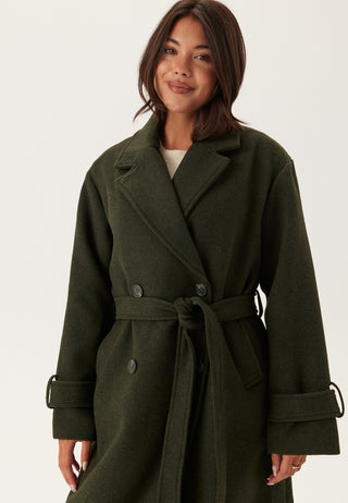 Belted Wool Blend Coat