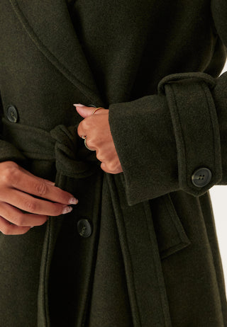 Belted Wool Blend Coat