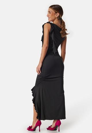 Boat Neck Frill Dress