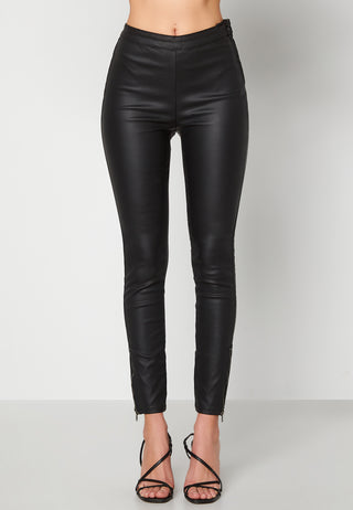 Brienne coated zip leggings