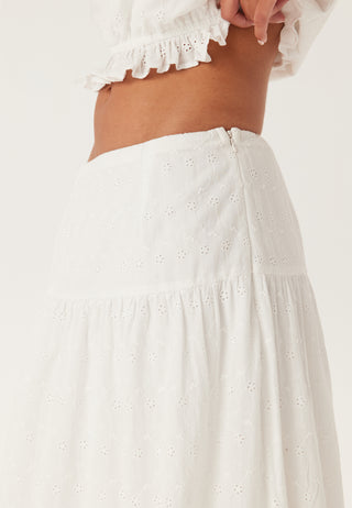 Broderie Anglaise maxiskjørt