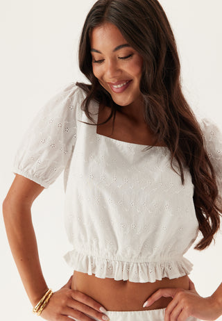 Broderie Anglaise Short Sleeve  Blouse