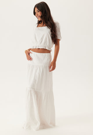 Broderie Anglaise kortermet bluse