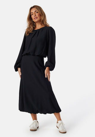 Bubble Hem Midi Skirt