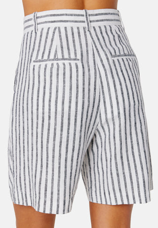 CC linen striped shorts