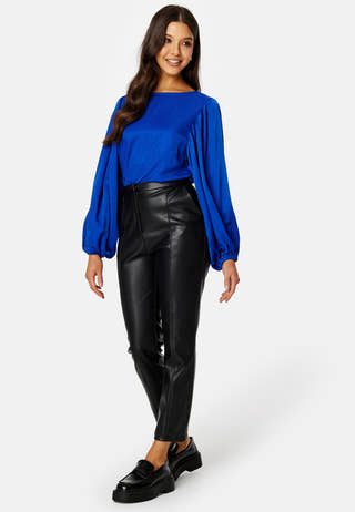 Round Neck Balloon Sleeve Blouse
