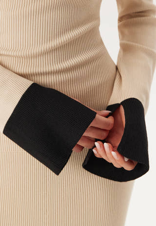 Contrast Rib Knitted Top