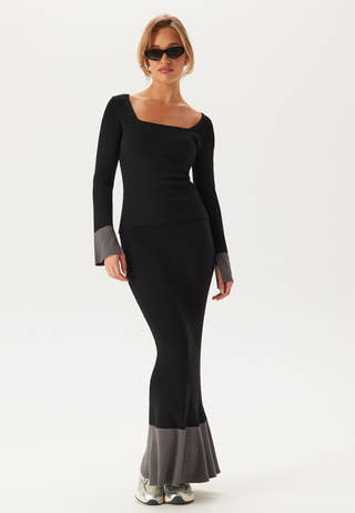 Contrast Rib Knitted Skirt