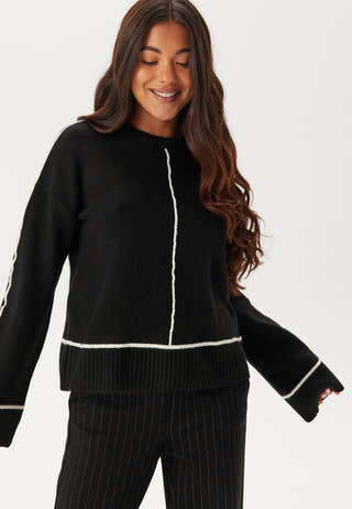 Contrast Stitch Knitted Sweater