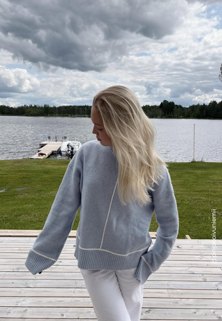 Contrast Stitch Knitted Sweater