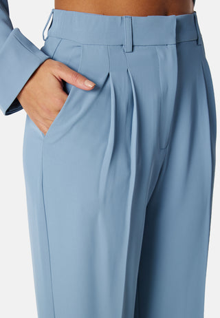 Straight Leg Pleated Suit Pants