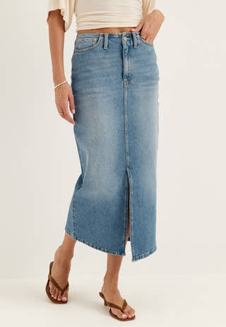Denim Midi Skirt