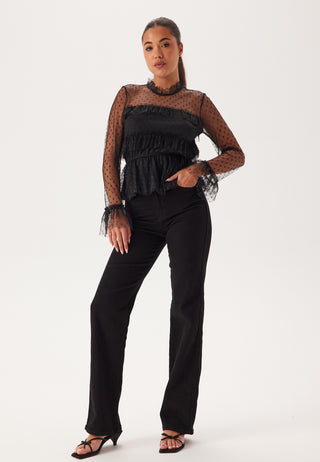 Dotted Mesh L/S Blouse