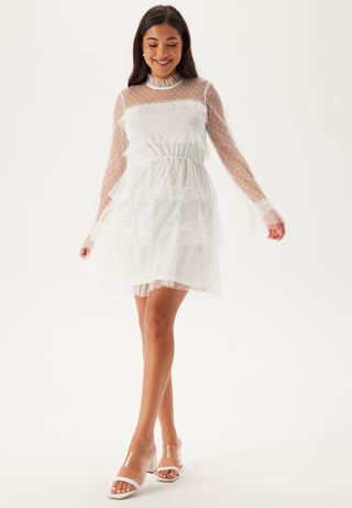 Dotted Mesh L/S Dress