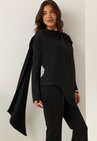 Draped Cape Blouse