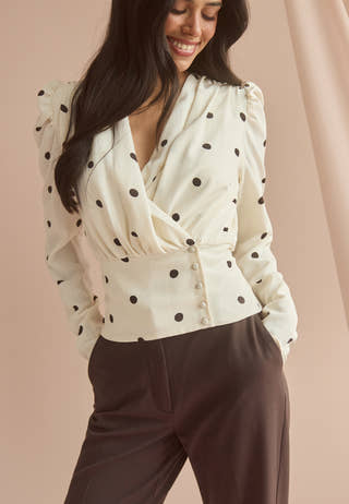 Drapy Button Blouse
