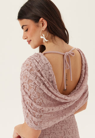 Drapy Cape Lace Dress