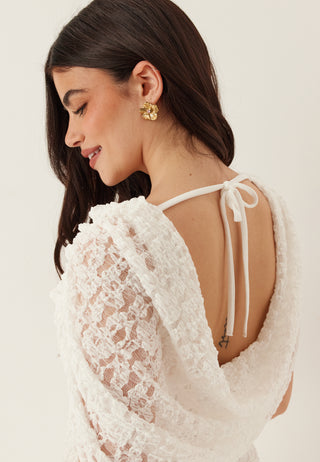 Drapy Cape Lace Dress