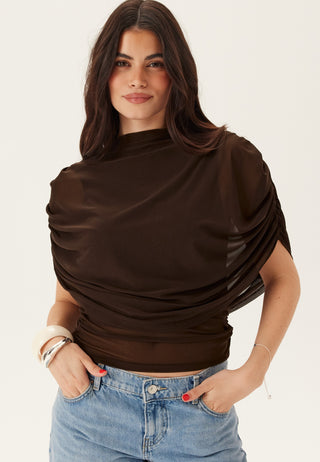 Drapy Mesh Cape Top
