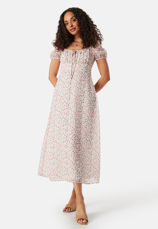 Ruched Bustier Midi Dress