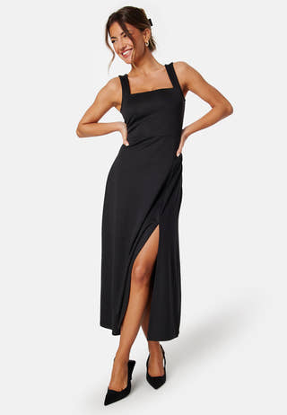 Square Neck Sleeveless Slit Dress