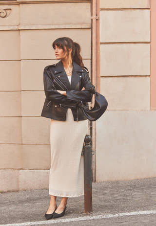 Faux Leather PU Biker Jacket
