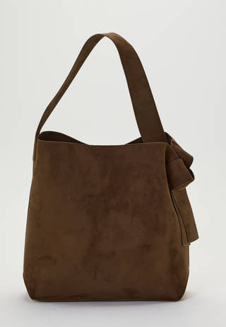 Faux Suede Large Tote Bag