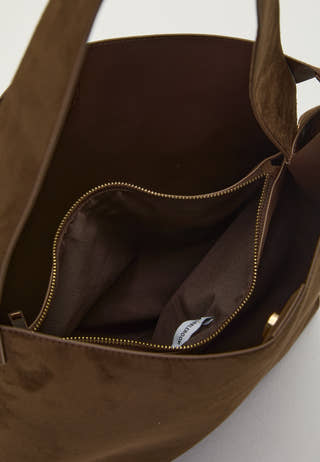 Faux Suede Large Tote Bag