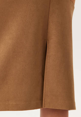 Faux Suede Midi Skirt