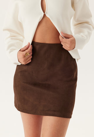 Faux Suede Miniskjørt