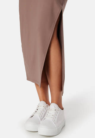 Square Neck L/S Slit Dress