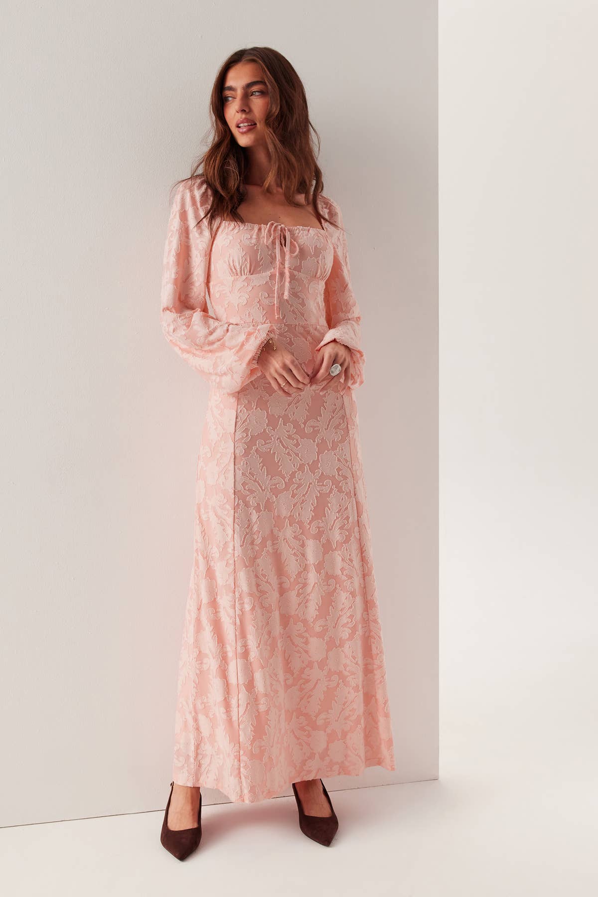 Bubbleroom – Floral Structure Dress – Dresses – Pink