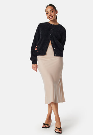 Fluffy Knitted Pearl Cardigan