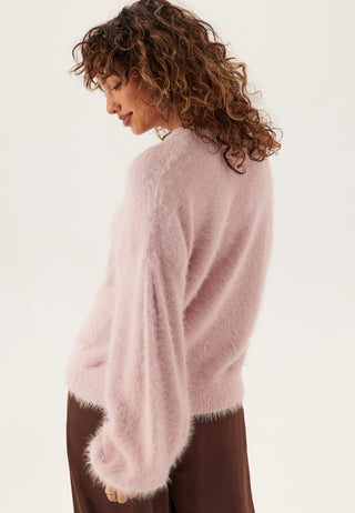 Fluffy strikket perlecardigan