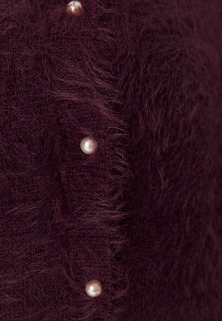 Fluffy Knitted Pearl Cardigan