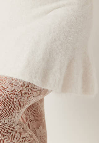 Fluffy Knitted Short Skirt