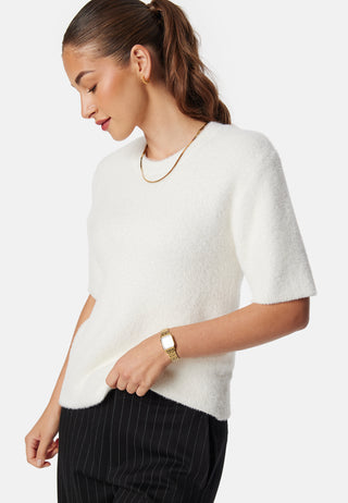 Fluffy Knitted Short Sleeve Sweater