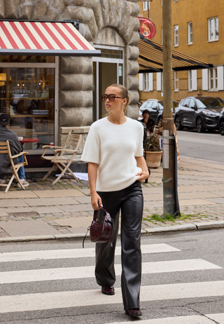 Fluffy Knitted Short Sleeve Sweater