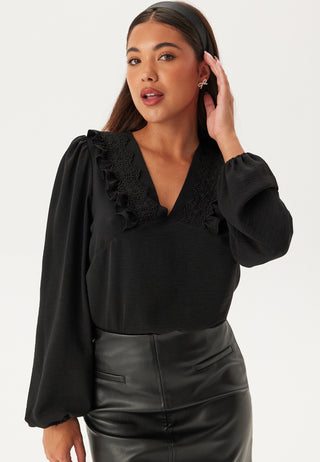 Frill Detail Puff Sleeve Blouse