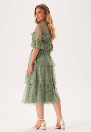 Frill Lace Midi  Dress