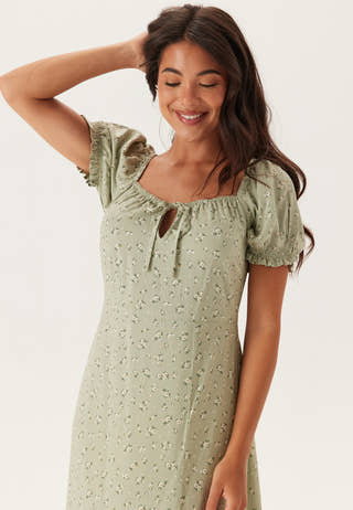 Front Tie Long Viscose Dress