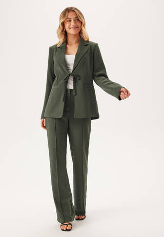 Front Tie Structured Blazer
