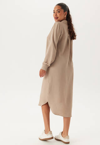 Hidden Button Shirt Dress