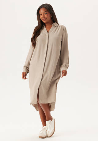 Hidden Button Shirt Dress