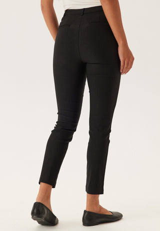 High Waist Stretchy Cropped Slit Bukser